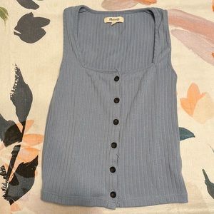 Madewell Ribbed Button-Front Crop Tank